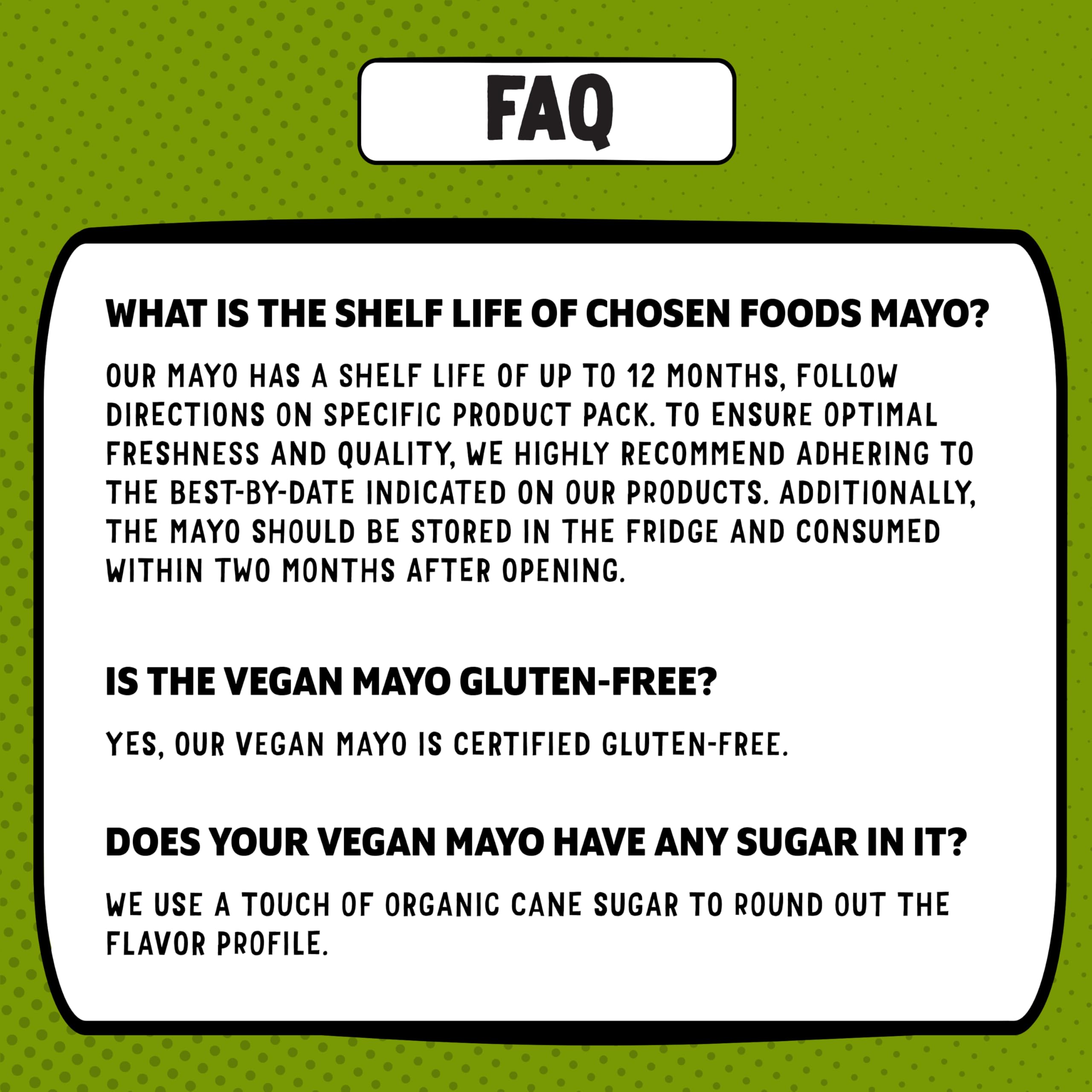 Chosen Foods nutrition label close-up showing non-GMO and allergen info benefit