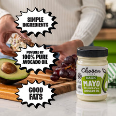 Chosen Foods mayo spread on sandwich demonstrating flavor and texture benefit