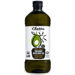 Chosen Foods front bottle view showing label and organic certification benefit