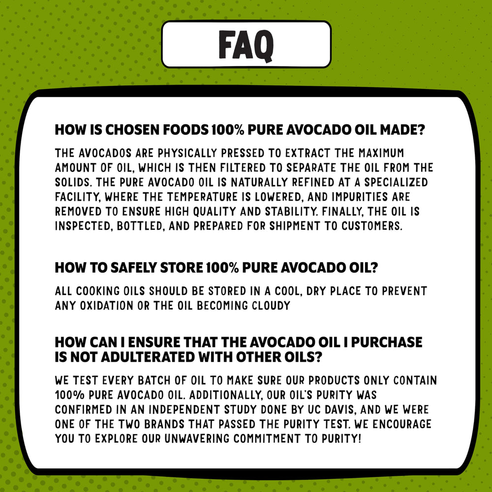 Chosen Foods bottle on kitchen counter in use-ready setting for everyday cooking