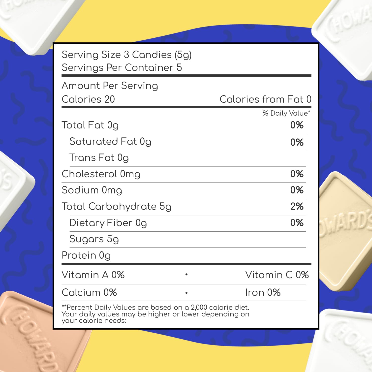Choward's product label and ingredients panel showing clear nutrition information