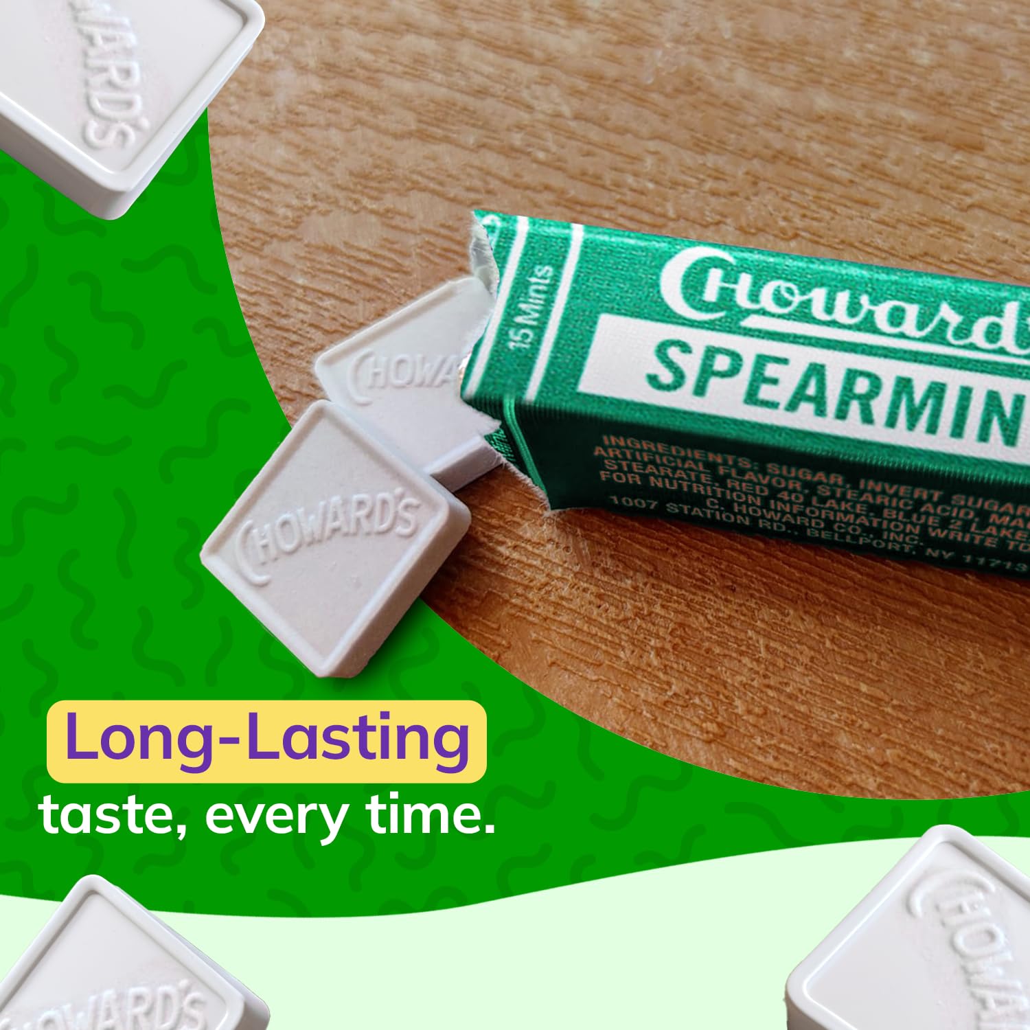 Choward's close-up of hard mint surface revealing texture and lasting flavor