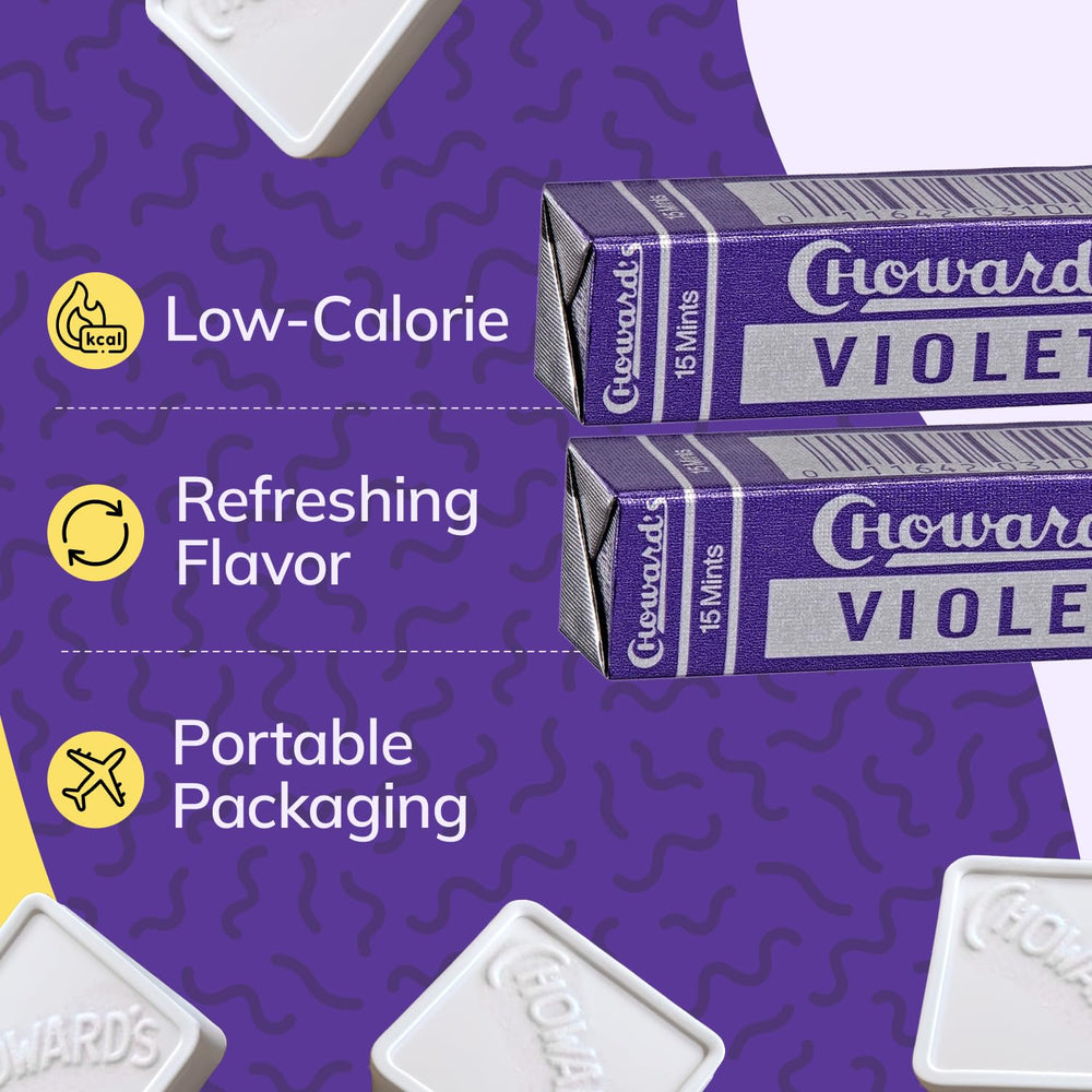 Choward's open pouch with mints spread out, illustrating easy sharing and portion size