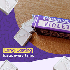 Choward's single violet mint close detail showing texture and long-lasting flavor