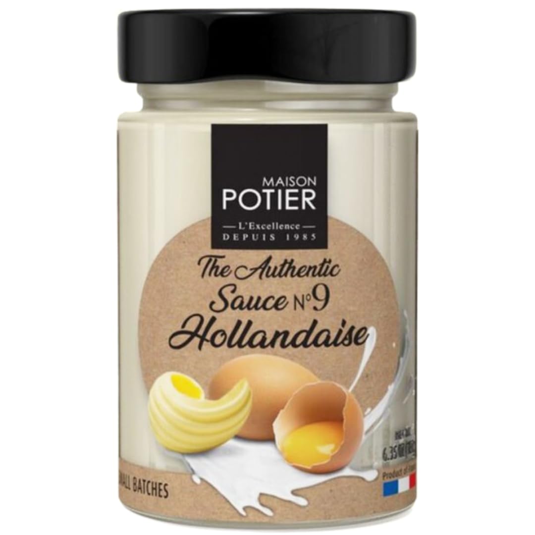 Christian Potier jar front view showing label and ready-to-use hollandaise