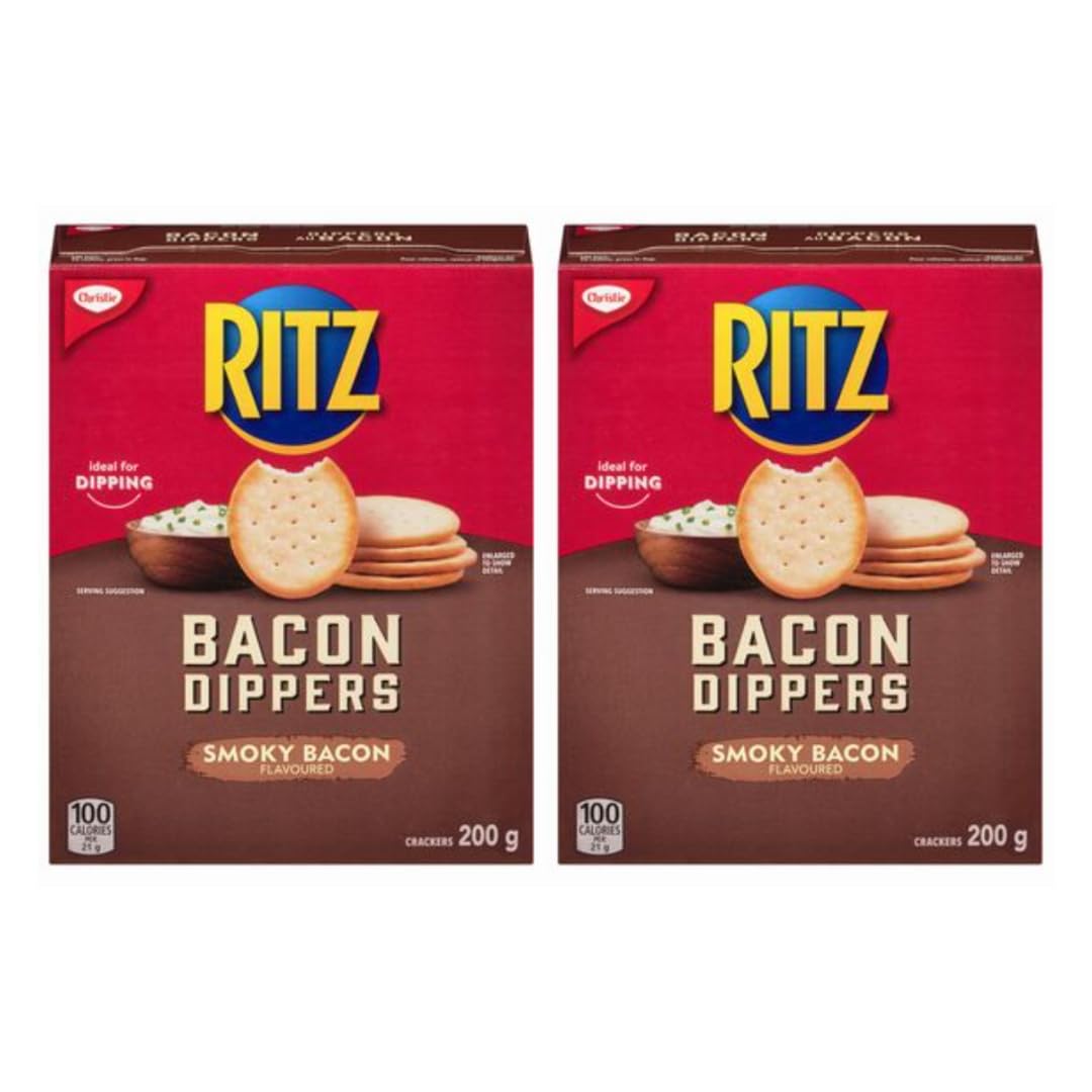 Christie's front pack view showing bacon-dipper crackers, crispy texture for reliable dipping