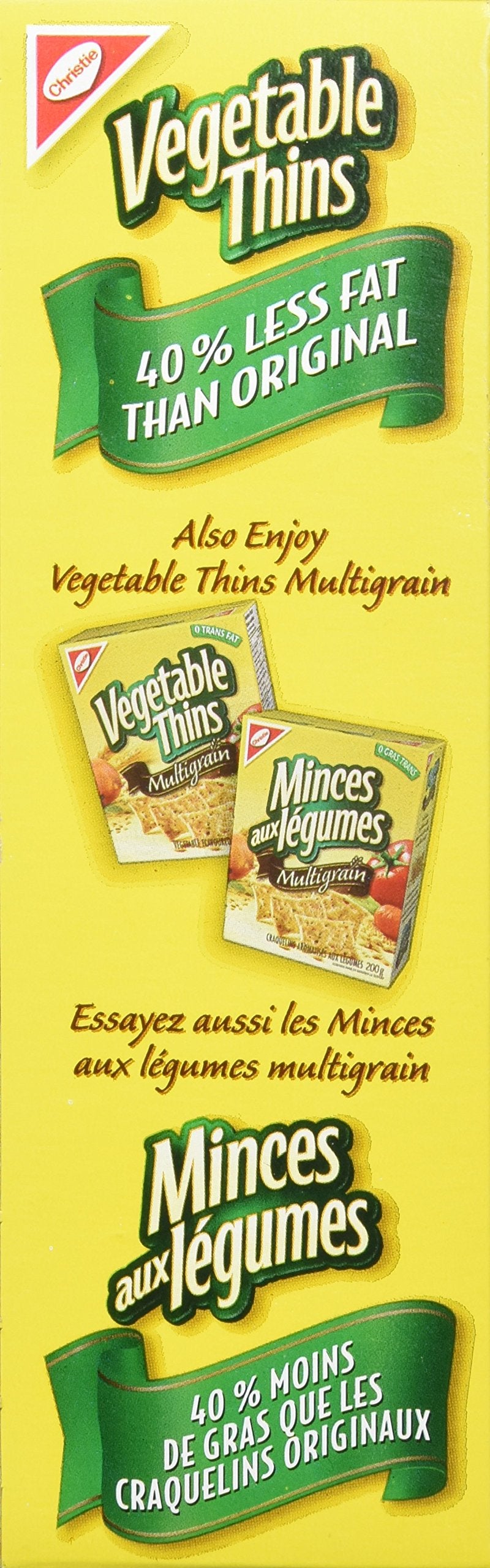 Christie's cracker close-up highlighting thin crisp texture and natural vegetables