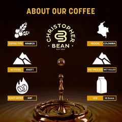 Christopher Bean brewed cup in kitchen setting showing decadent chocolate sip benefit
