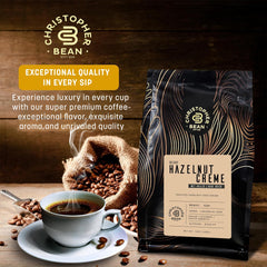 Christopher Bean Coffee sealed bag detail preserving freshness and aroma benefit