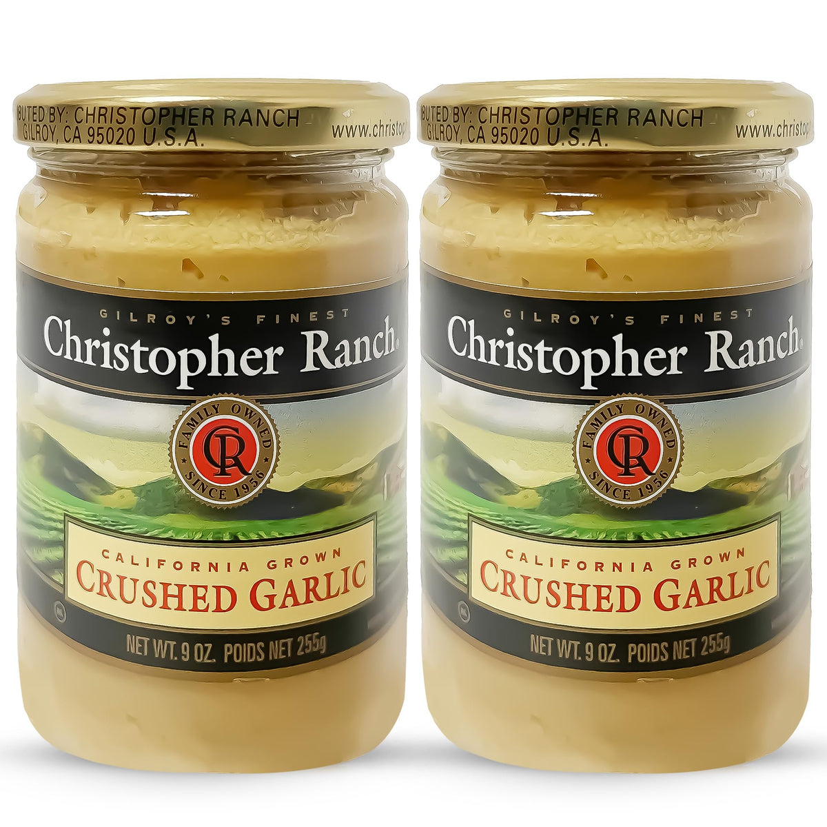 Christopher Ranch front packaging shows jar and two-pack convenience and clear labeling
