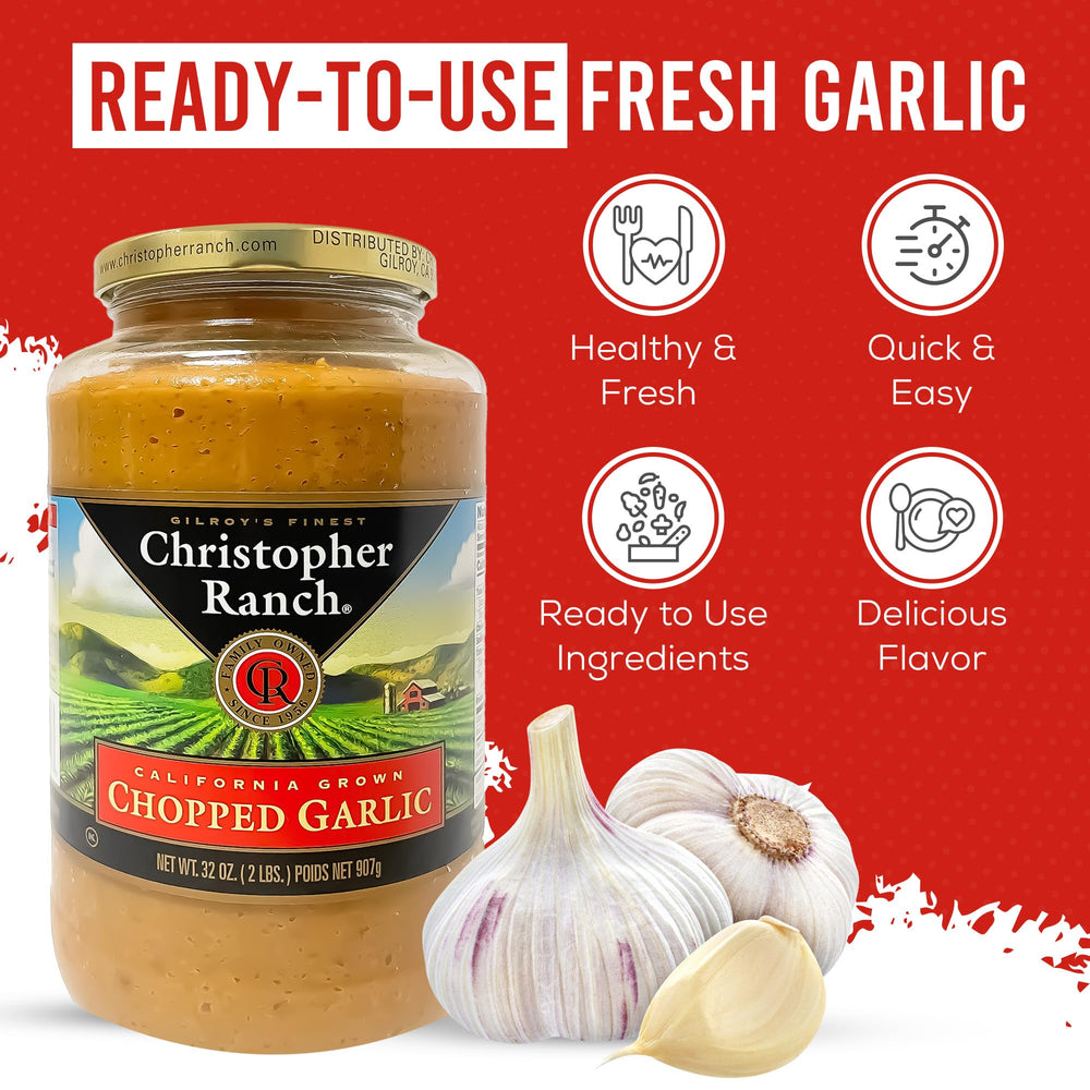 Christopher Ranch label close-up highlighting California-grown claim and quality