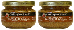 Christopher Ranch jar front packaging showing roasted garlic benefit of ready-to-use convenience