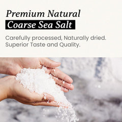 Close-up of Chung Jung One coarse salt crystals, reveals texture for controlled brining