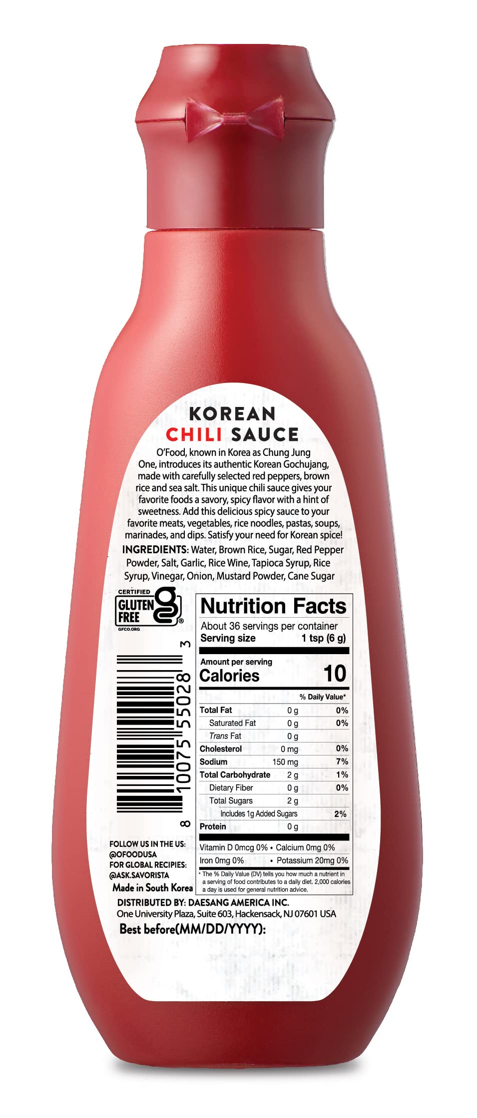 Chung Jung One label close-up showing certifications and quality