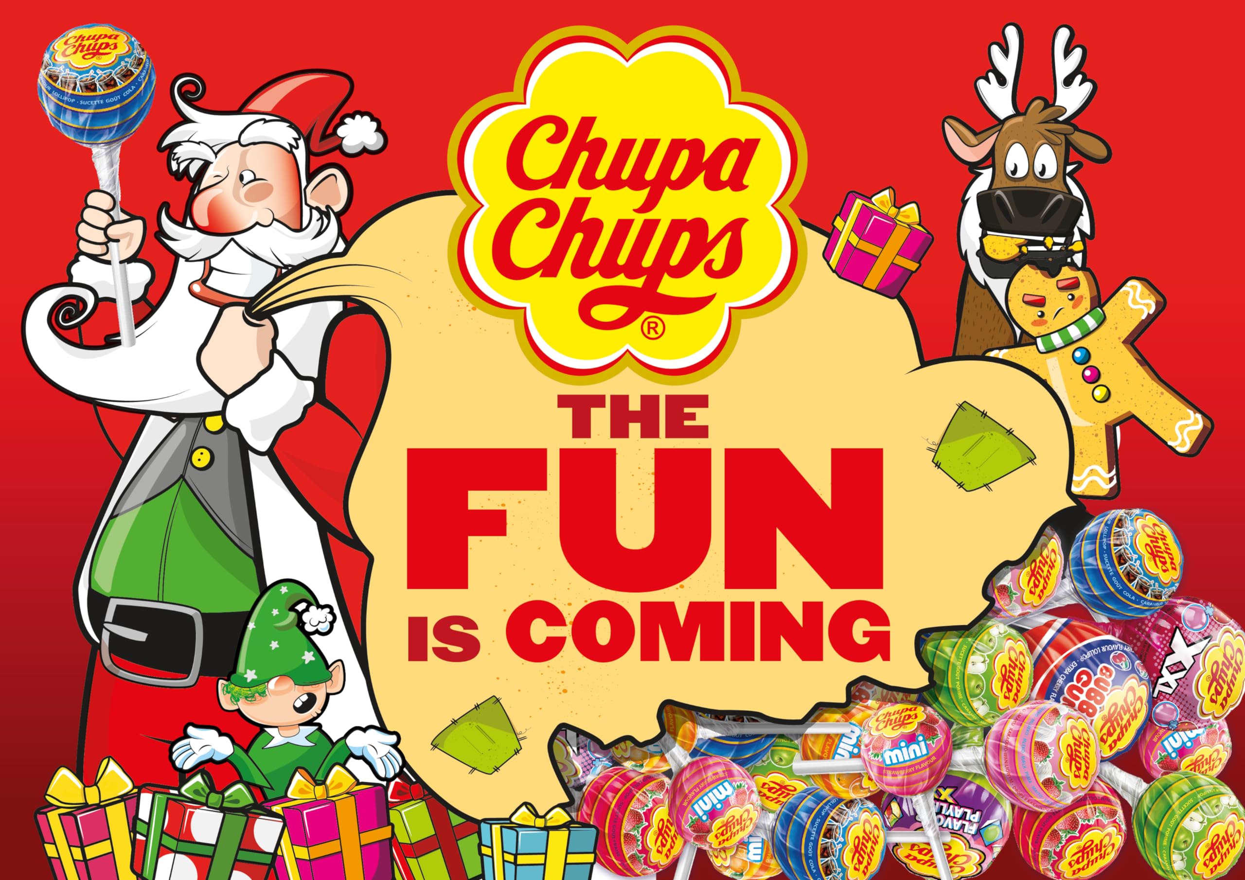 Chupa Chups close-up of individual wrappers highlighting freshness preservation