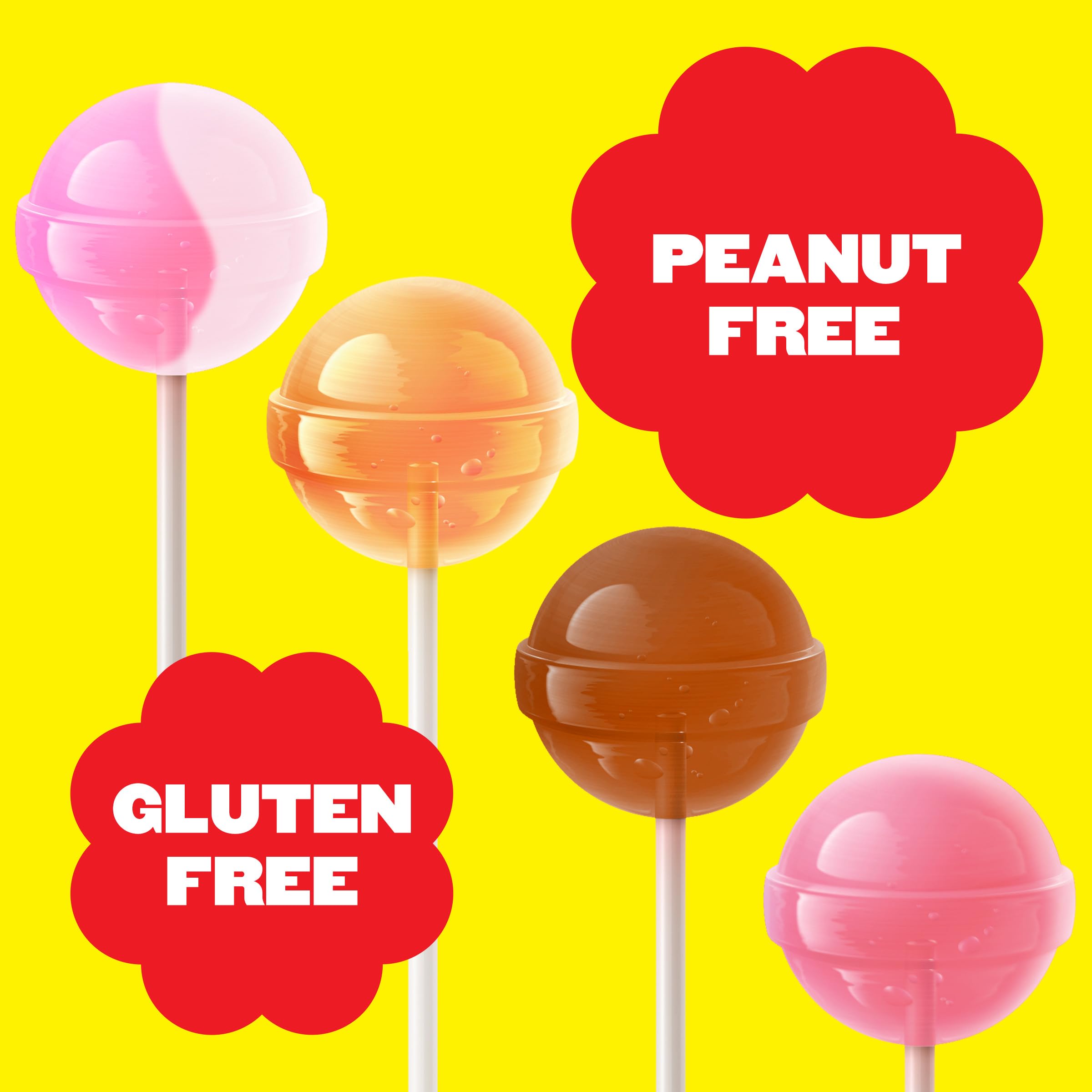 Chupa Chups label with flavor names and net weight for clear product info