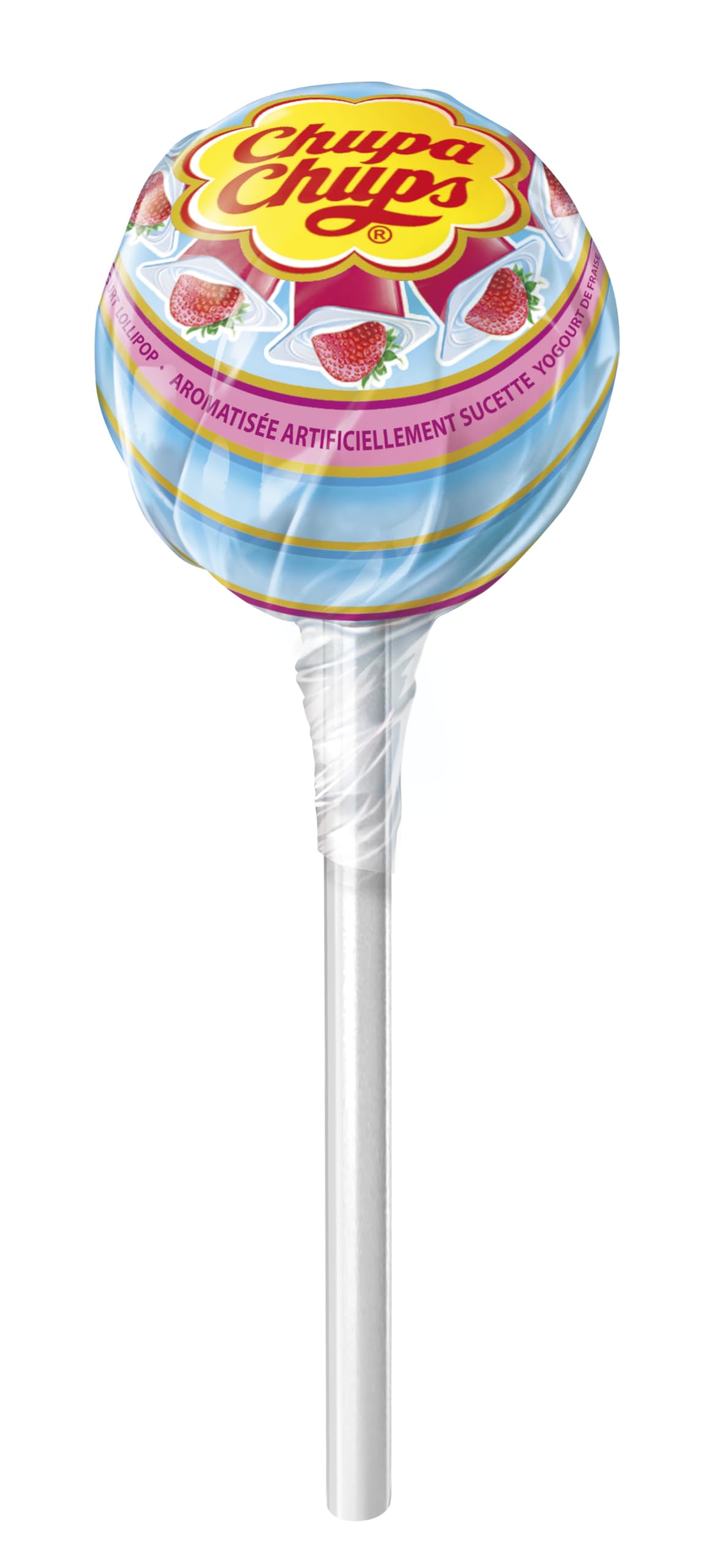 Chupa Chups lollipop in hand illustrating easy-to-hold enjoyment for parties