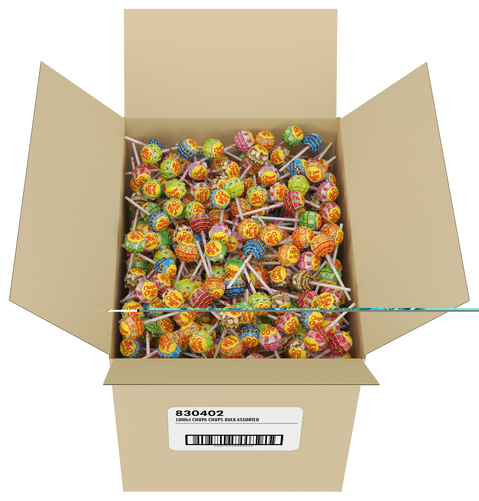 Chupa Chups scale comparison showing size and quantity for bulk purchasing
