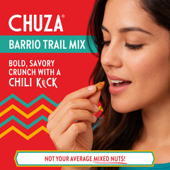 CHUZA close-up of mix texture highlighting crunchy nuts and chips for satisfying bite