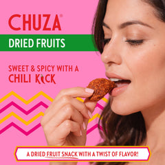 CHUZA close-up of chili mango texture highlighting real fruit and spicy coating