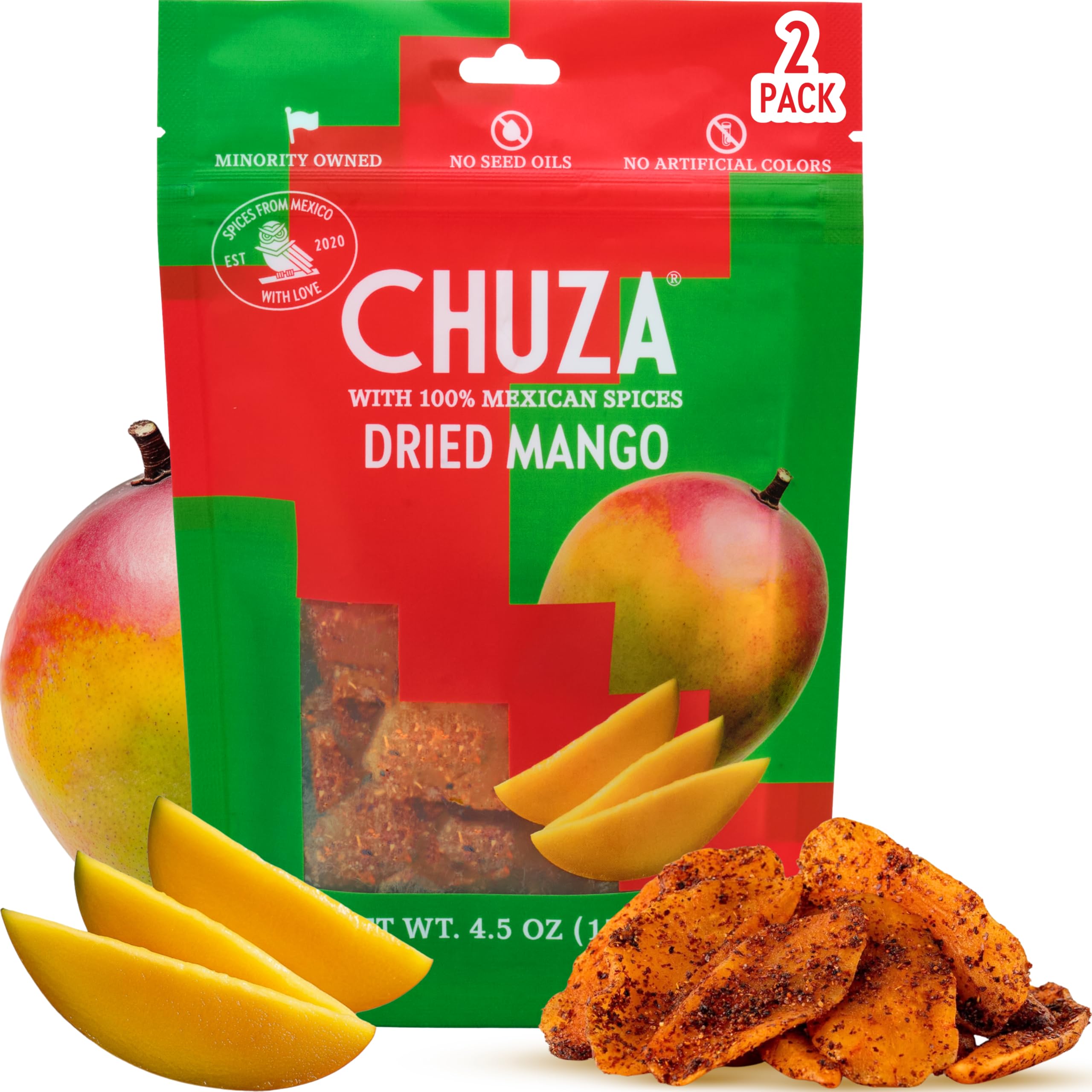 CHUZA front packaging showing 2-pack resealable pouches and bold label benefit