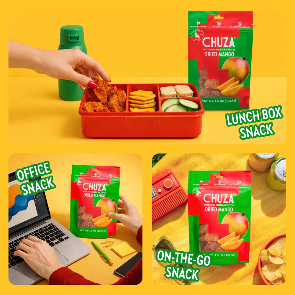 CHUZA pouch held in hand illustrating compact size and travel friendliness
