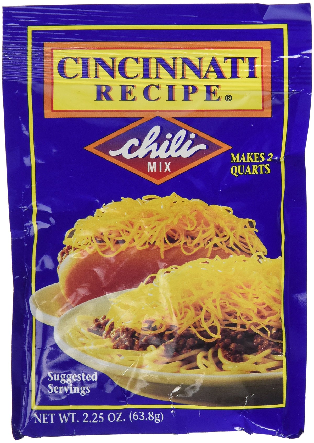 Cincinnati Recipe front packaging showing two 2.25 oz packets and clear label benefit