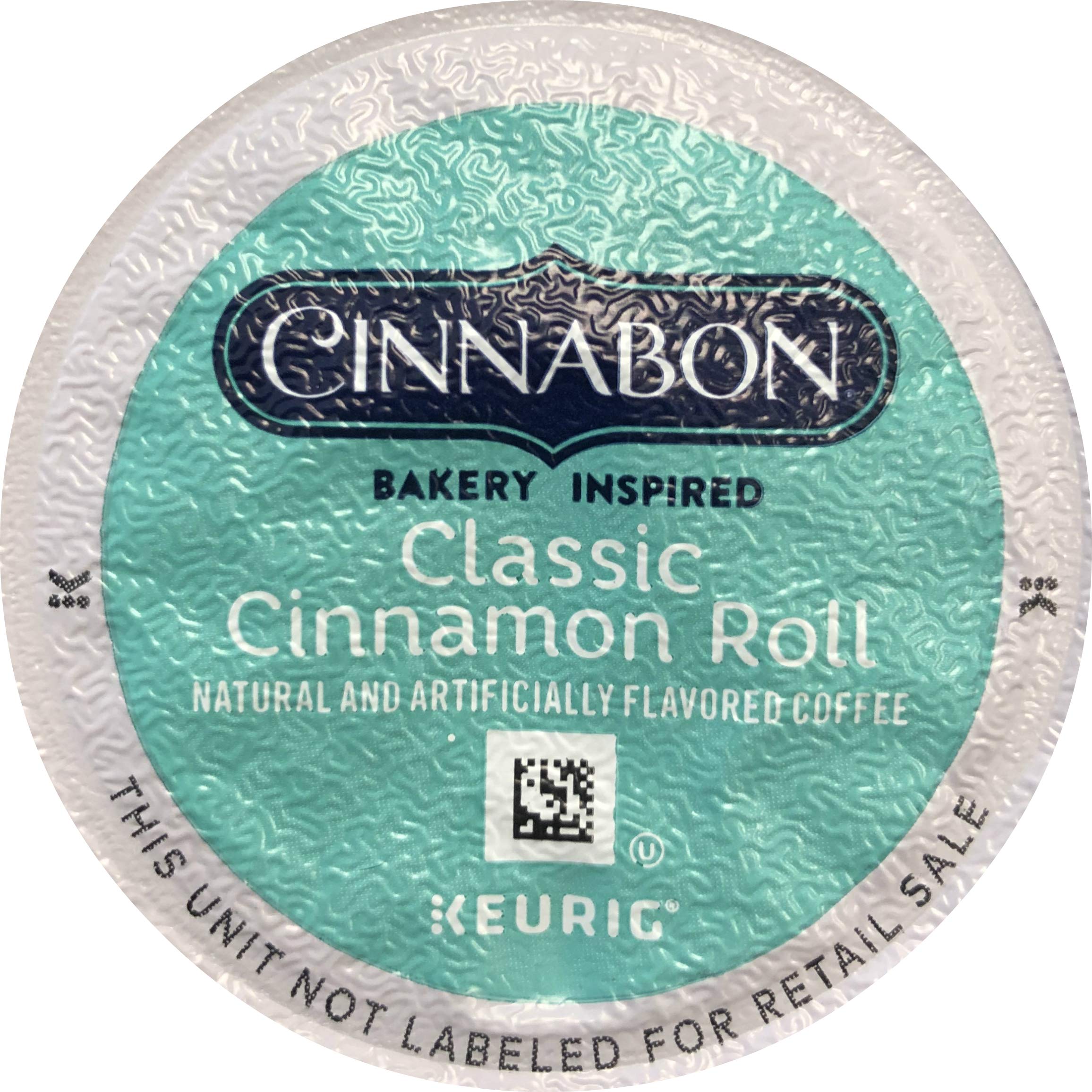CINNABON K-Cup front packaging showing 18-count for convenient servings and flavor