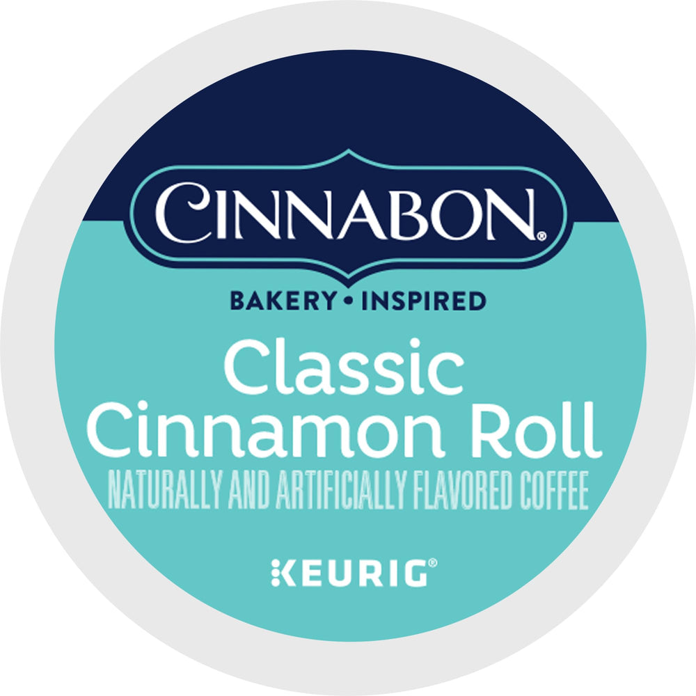 CINNABON pod in hand for scale showing single-serve convenience