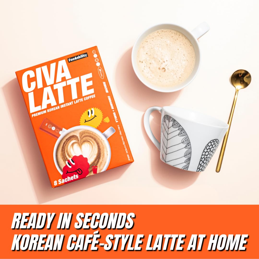Foodability CIVA hot latte in cup showing smooth creamy result