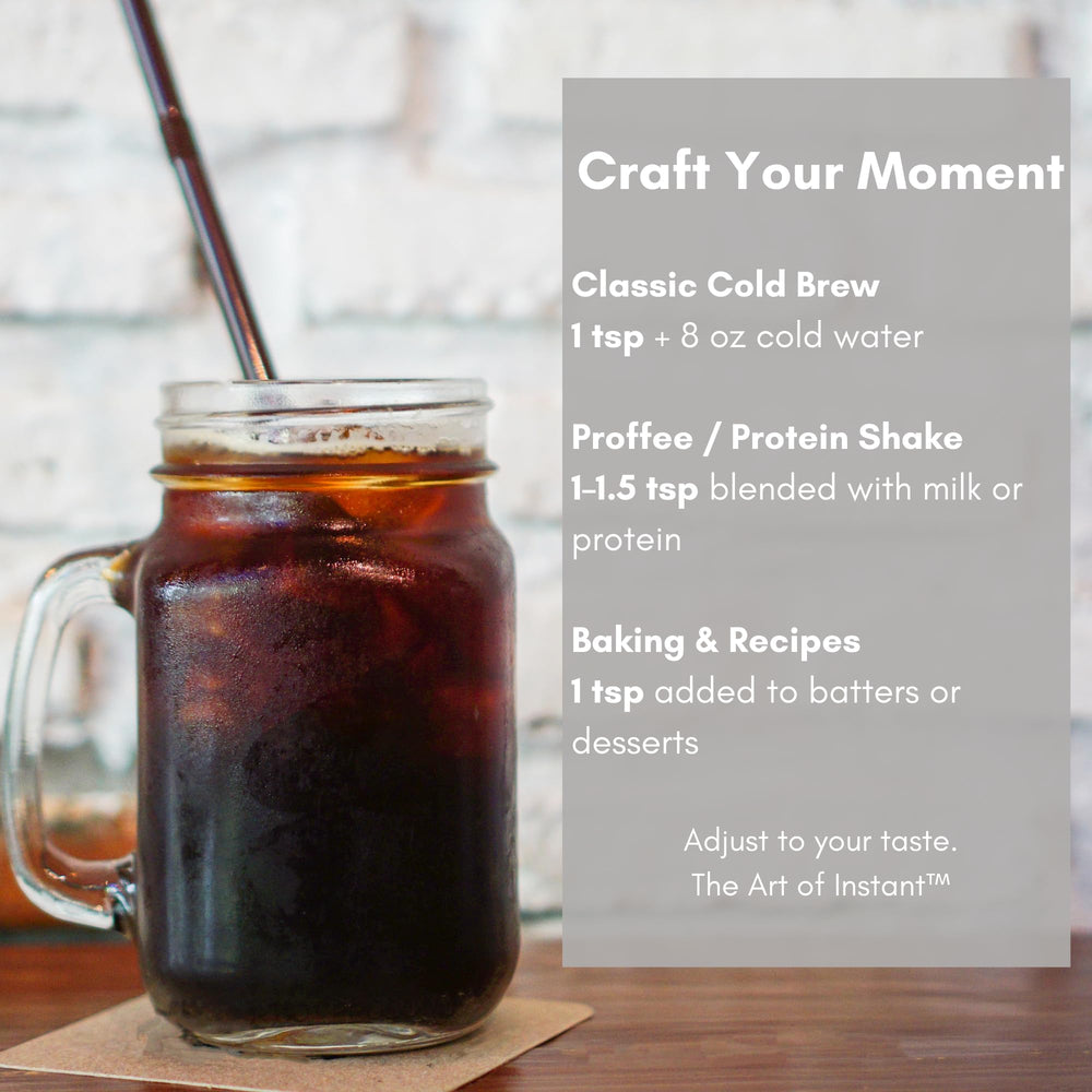 Civilized Coffee pouring into glass with ice, illustrating fast cold brew preparation