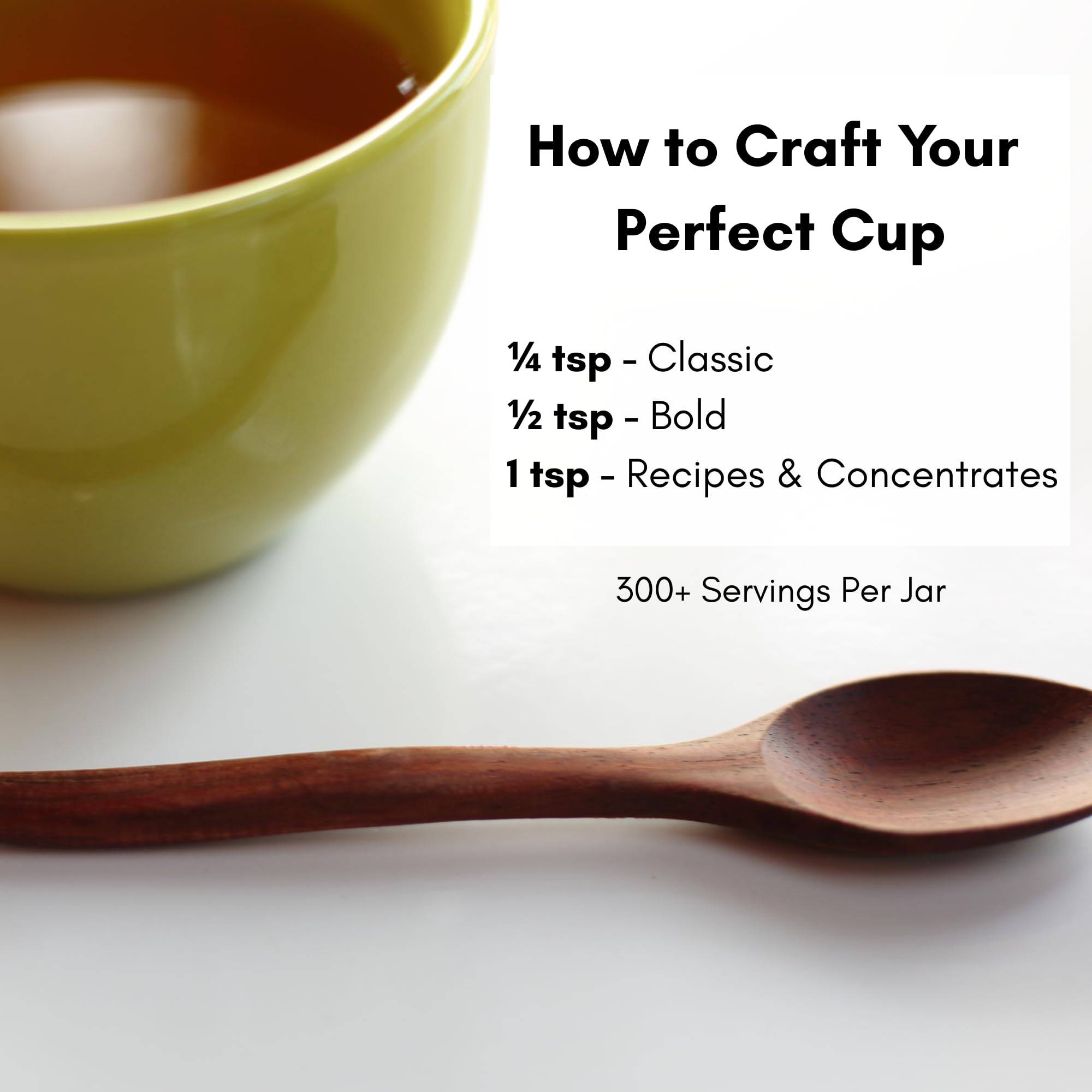 Spoonful of Civilized Coffee powder ready to mix for fast beverages