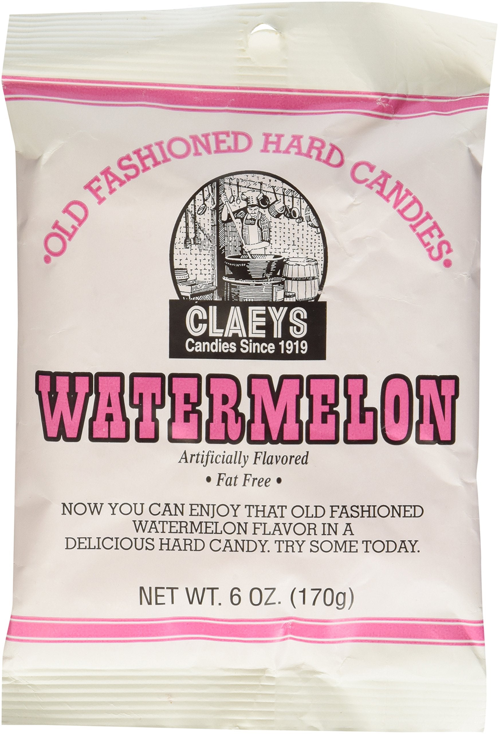 Claeys front packaging showing six 6-ounce watermelon bags and easy portioning benefit