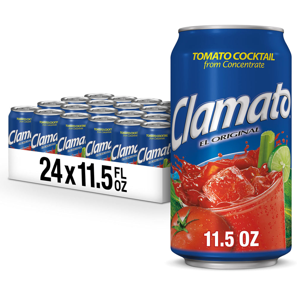 Clamato front can showing label and ready-to-serve convenience
