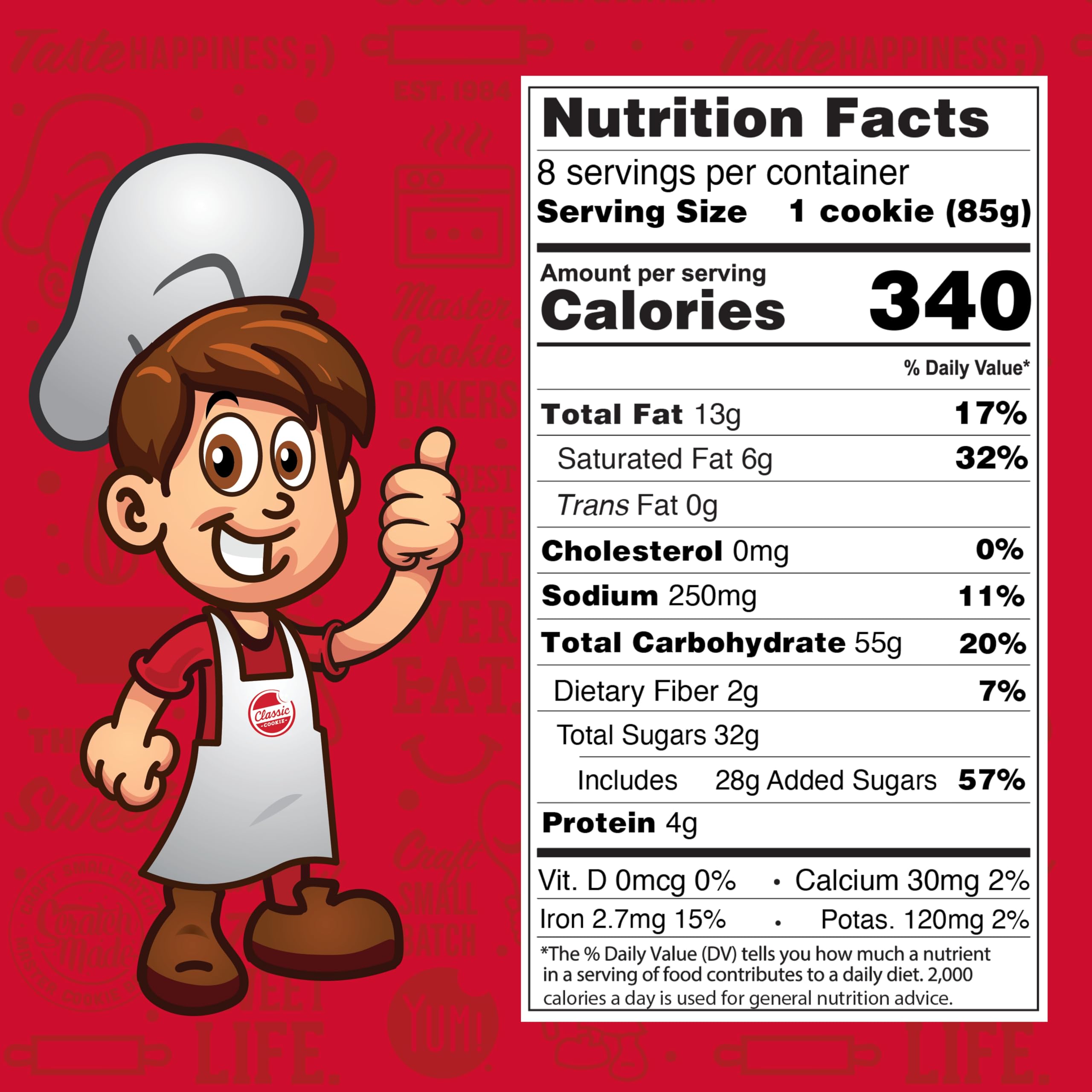 Classic COOKIE on a picnic napkin illustrating easy snack portability benefit