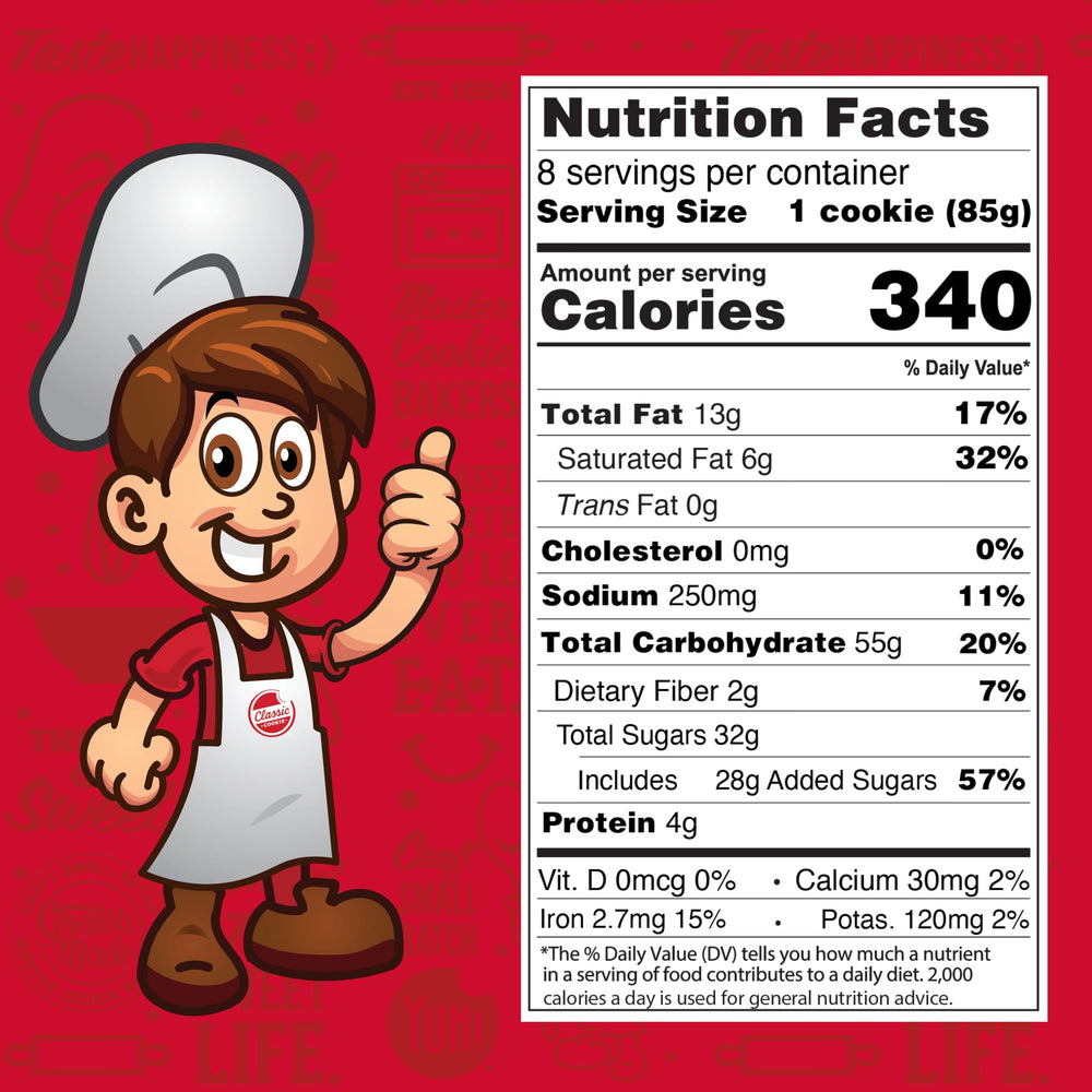 Classic COOKIE on a picnic napkin illustrating easy snack portability benefit