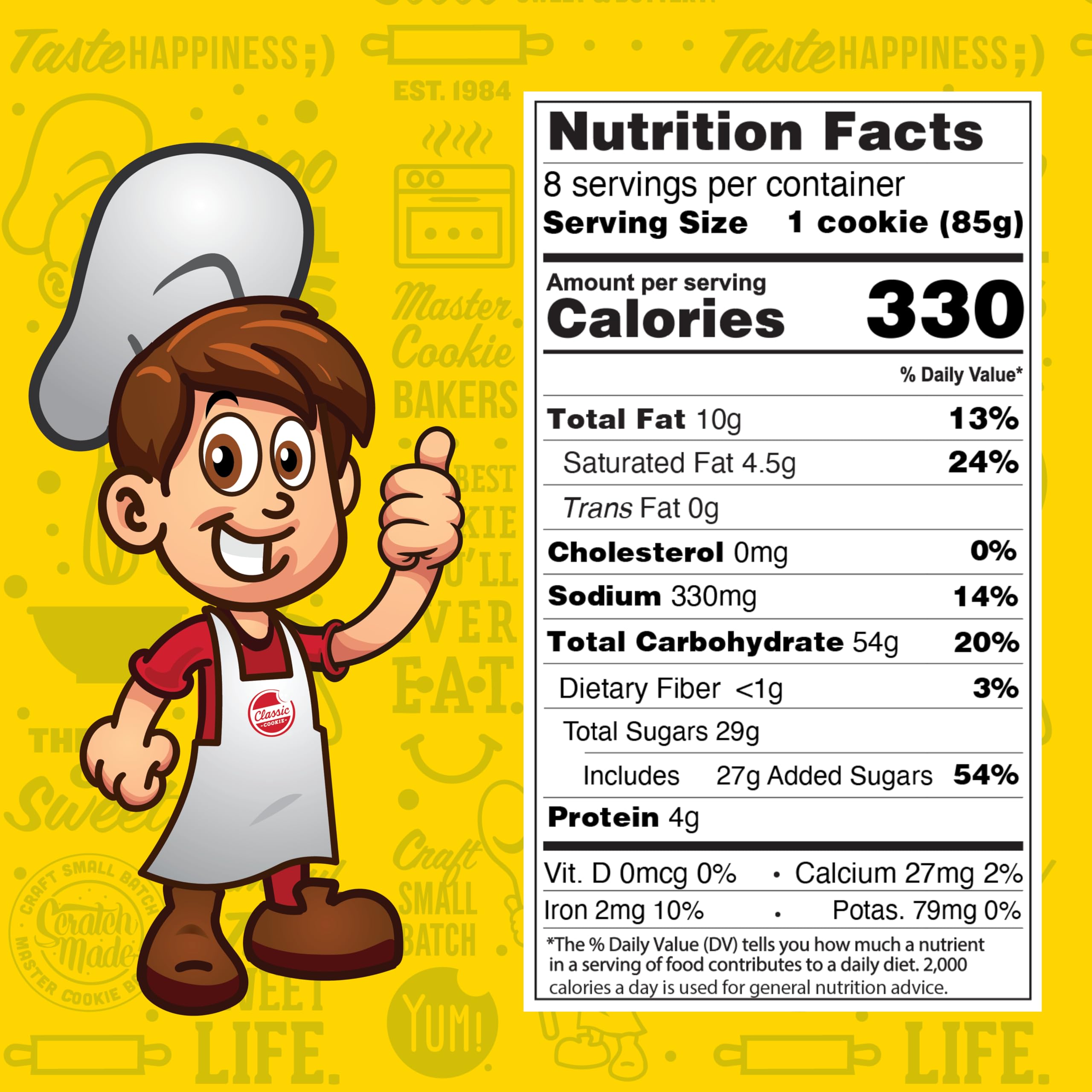 Classic COOKIE nutrition label close-up showing ingredient transparency and facts