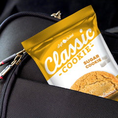 Classic COOKIE cookie served with a glass of milk for a balanced snack pairing