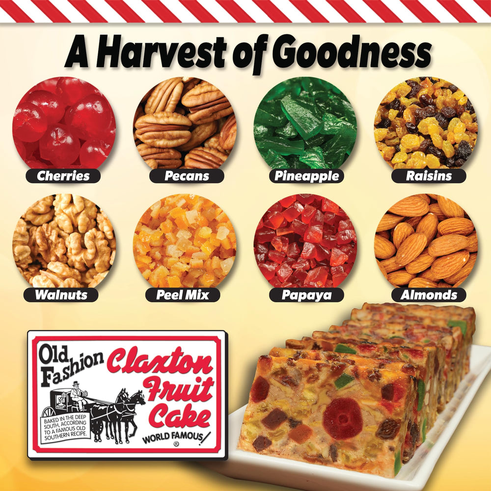 Claxton Fruit Cake fruits and nuts detail highlighting quality ingredients and crunch