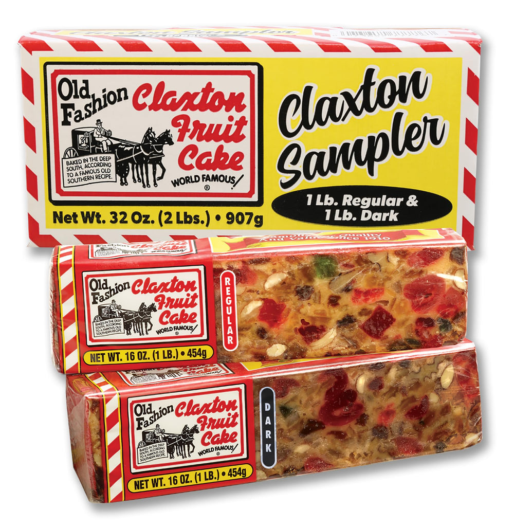 Claxton Fruit Cake duo front packaging showing gift-ready presentation and authenticity