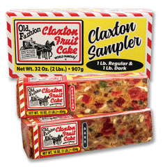 Claxton Fruit Cake duo front packaging showing gift-ready presentation and authenticity