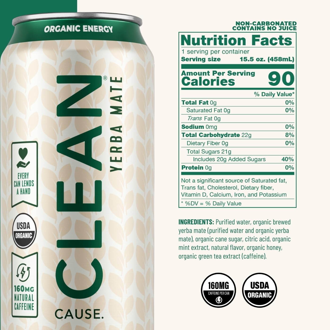 Close-up of CLEAN CAUSE can label texture and ingredient clarity for trust