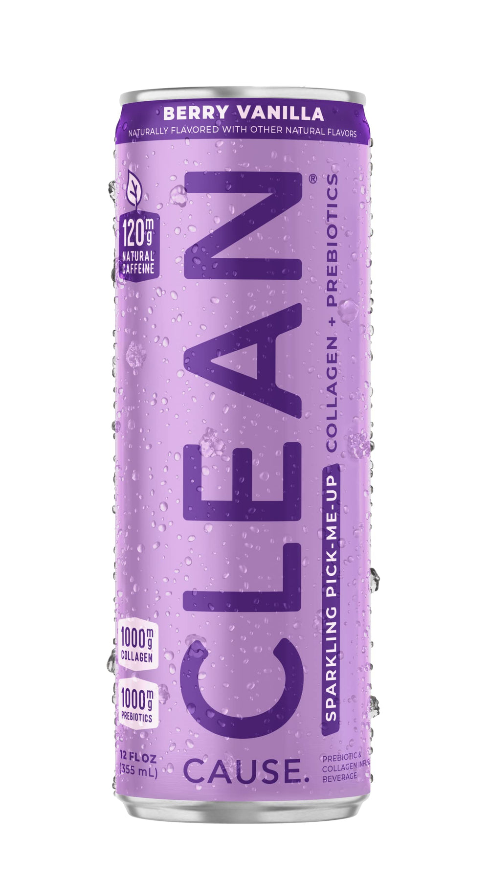 CLEAN Cause close-up of can texture highlighting natural ingredients and appeal