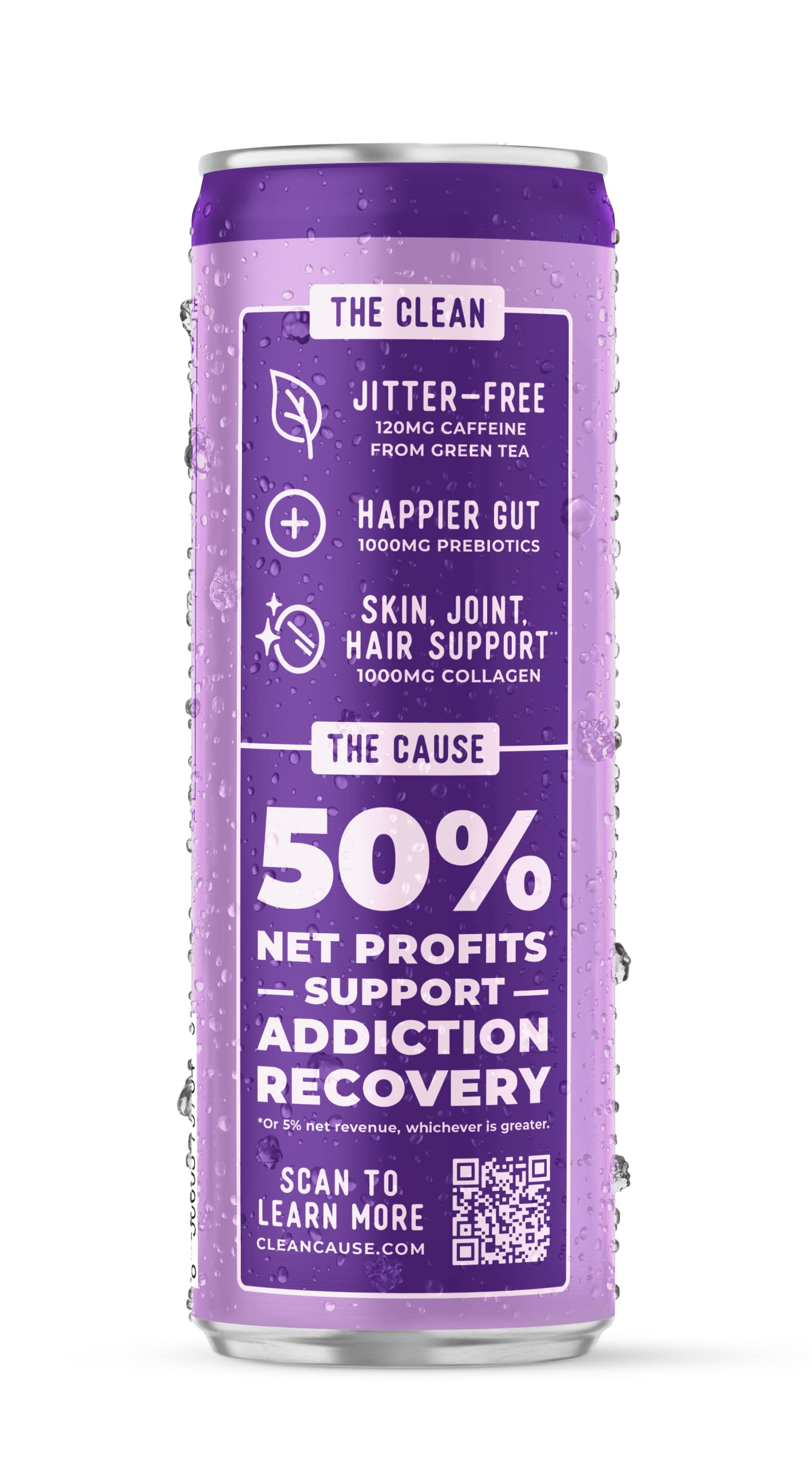 CLEAN Cause can held in hand illustrating portable energy and on-the-go boost