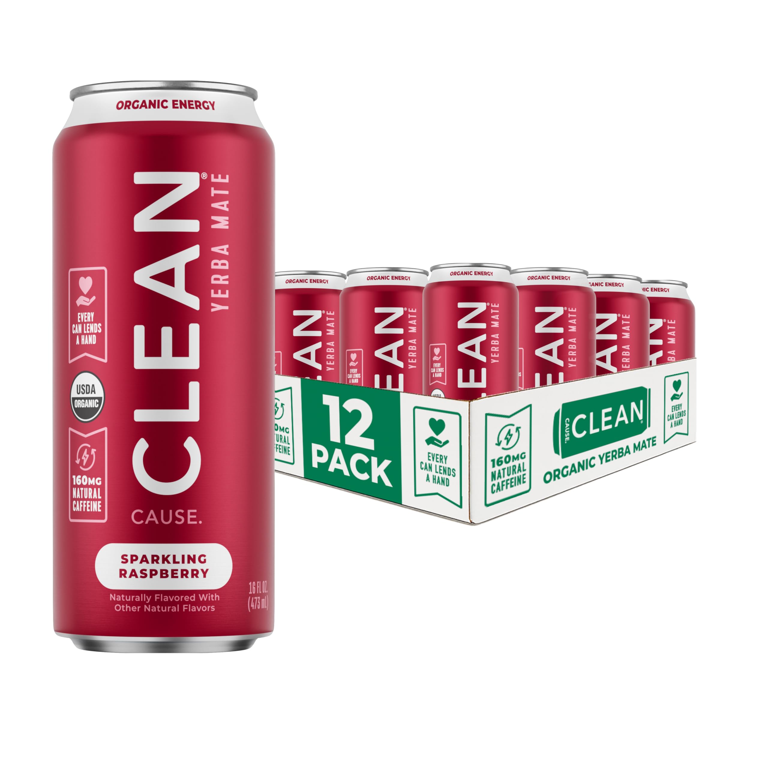 CLEAN CAUSE front packaging showing raspberry can and branding with refreshing clarity