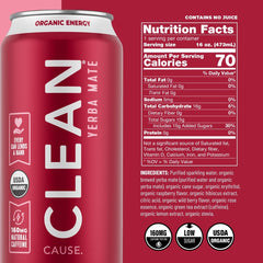 CLEAN CAUSE side label detail highlighting USDA Organic badge and ingredient callouts