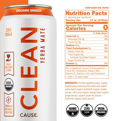 Close-up of CLEAN Cause can surface highlighting label detail and organic certification benefit