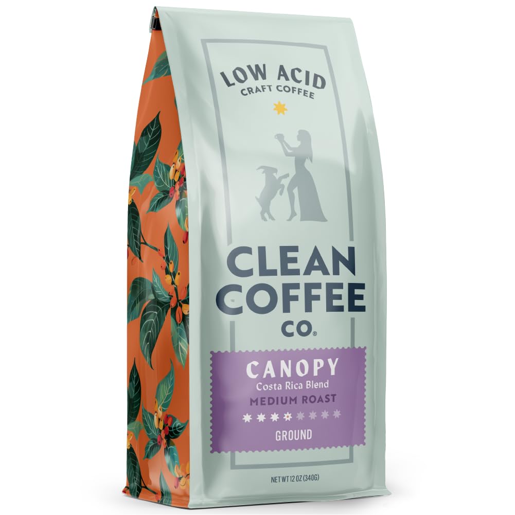 Clean Coffee Co front packaging 12 oz bag showing branding and benefit