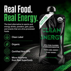 Clean Energy close-up of pouch texture highlighting real fruit puree