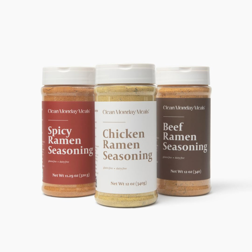 Clean Monday Meals front trio pack showing portability and clean ingredients